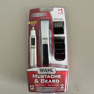 WAHL Mustache & Beard Battery Trimmer Kit w/ Nose Trimmer (Model: 5606-5601) NEW